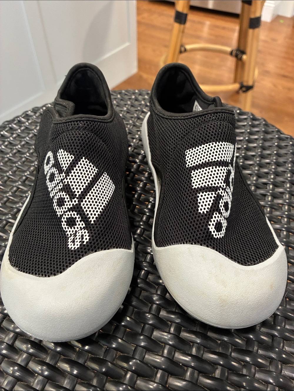 adidas Kids Black and White Mesh Water Shoes